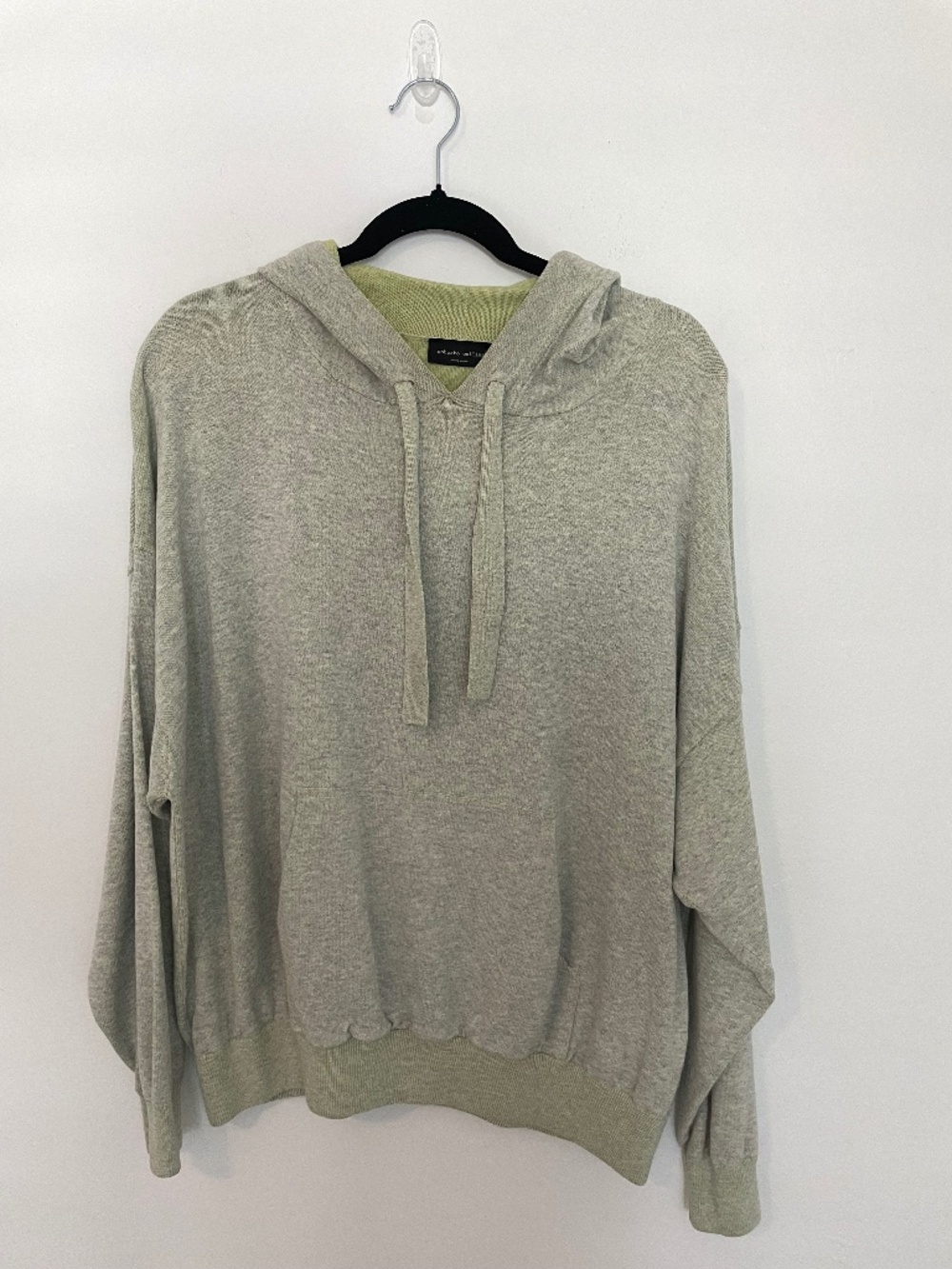 Roberto Collina Green Knit Hoodie Sweater, Men's Large, Made in Italy Sweatshirt